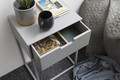 Nightstand Bedside Table Mitra, grey