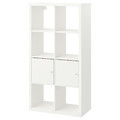 KALLAX Shelf unit with doors, white, 77x147 cm