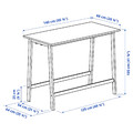 MITTZON Conference table, birch veneer/black, 140x68x105 cm