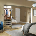 SKYTTA / BOAXEL Walk-in wardrobe with sliding doors, aluminium/Auli mirror glass, 251x115x205 cm