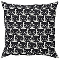 GERDIE Cushion, white, black cat, 40x40 cm