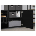 BESTÅ TV storage combination/glass doors, black-brown/Selsviken high-gloss/black smoked glass, 300x42x231 cm