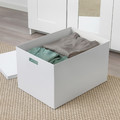 TJENA Storage box with lid, white, 35x50x30 cm