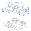 FRIHETEN Corner sofa-bed with storage, with extra back cushions/Faringe light grey