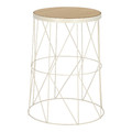 Side Table Bedside Table Rack, round, white