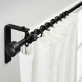 RÄCKA Curtain rod combination, black, 120-210 cm