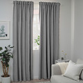 BLÅHUVA Room darkening curtains, 1 pair, light grey, 145x300 cm