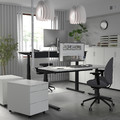 MITTZON Desk sit/stand, electric white/black, 160x80 cm