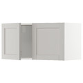 METOD Wall cabinet with 2 doors, white/Lerhyttan light grey, 80x40 cm