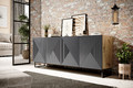 Four-Door Cabinet Asha 200 cm, metal legs, artisan/rivier stone mat