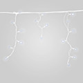 Christmas Curtain Lights In-/Outdoor 100 LED 4.8m, icicles, white cable, cool white