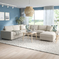 VIMLE Crnr sofa-bed, 5-seat w chaise lng, with wide armrests/Gunnared beige