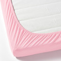 LEN Fitted sheet, pink, 80x165 cm
