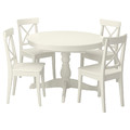 INGATORP / INGOLF Table and 4 chairs, white/white, 110/155 cm