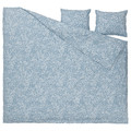 SOMMARSLÖJA Duvet cover and 2 pillowcases, blue/floral pattern, 200x200/50x60 cm