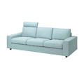 VIMLE 3-seat sofa, with headrest with wide armrests/Saxemara light blue