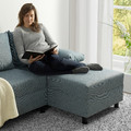 ANGSTA 3-seat sofa-bed, with chaise longue, turquoise