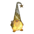 Christmas Gnome LED Decoration 48cm, white-gold