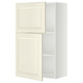 METOD Wall cabinet with shelves/2 doors, white/Bodbyn off-white, 60x100 cm