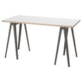 LAGKAPTEN / NÄRSPEL Desk, white anthracite/dark grey, 140x60 cm