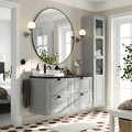 TÄNNFORSEN / RUTSJÖN Wash-stand/wash-basin/tap, light grey/black marble effect, 122x49x76 cm