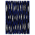 BULLERREMSA Rug, high pile, blue white/black, 133x195 cm