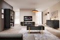 TV Cabinet Verica 200 cm, charcoal/gold legs