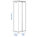 JOSTEIN Shelving unit with cover, in/outdoor wire/transparent white, 61x41x180 cm