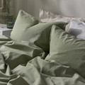 ÄNGSLILJA Duvet cover and pillowcase, grey-green, 150x200/50x60 cm