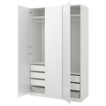 PAX Wardrobe, white, Fardal high-gloss white, 150x60x236 cm