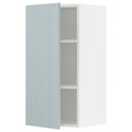 METOD Wall cabinet with shelves, white/Kallarp light grey-blue, 40x80 cm