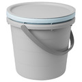 PEPPRIG 3-piece bucket set with lid, grey/blue