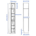 BILLY / OXBERG Bookcase w glass doors/ext unit, oak effect, 40x30x237 cm