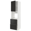 METOD / MAXIMERA Hi cab f ov w dr/2 frnts/2 hi drwrs, white/Nickebo matt anthracite, 60x60x220 cm