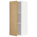 METOD Wall cabinet with shelves, white/Forsbacka oak, 40x100 cm