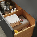 HAVBÄCK / ORRSJÖN Wash-stnd w drawers/wash-basin/tap, dark grey/bamboo, 62x49x71 cm