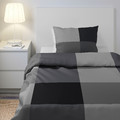 BRUNKRISSLA Duvet cover and pillowcase, black, 150x200/50x60 cm