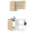 ENHET Kitchen, white, oak effect, 123x63.5x222 cm