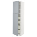 METOD / MAXIMERA High cabinet with 2 doors/4 drawers, white/Veddinge grey, 60x60x220 cm