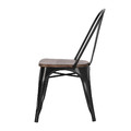 Metal Chair Paris Wood, black