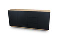 Cabinet with 3 Doors & 3 Drawers Loftia, artisan/matt black