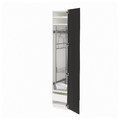 METOD / MAXIMERA High cabinet with cleaning interior, white/Nickebo matt anthracite, 40x60x200 cm