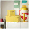 NIMM Storage box with lid, yellow, 25x35x15 cm