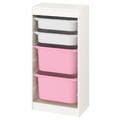 TROFAST Storage combination, white, white pink, 46x30x94 cm