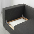 BYGGET Sofa bed/Chaise longue, Knisa dark grey, with storage