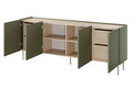 Four-Door Cabinet with Drawers Desin 220, olive/nagano oak
