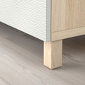 BESTÅ Storage combination with doors, white stained oak effect, Laxviken Laxviken/Stubbarp white, 180x42x74 cm