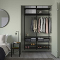 BOAXEL Wardrobe combination, anthracite/metal, 125x40x201 cm