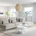 SÖDERHAMN 4-seat sofa, with chaise longue and open end, Viarp beige/brown