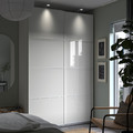 PAX / FÄRVIK Wardrobe combination, white/white glass, 150x66x236 cm